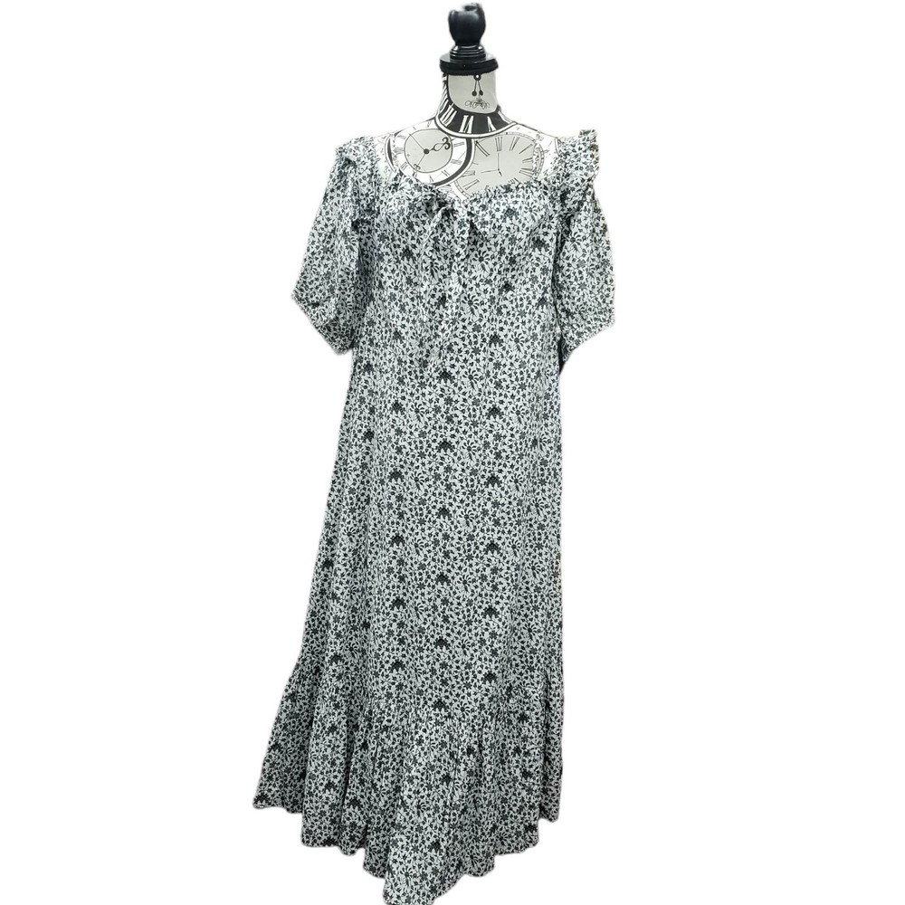 INC International Concepts XL Black & White Floral Off Shoulder Cotton Dress